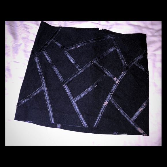 bebe Dresses & Skirts - Black Bebe leather trim mini skirt